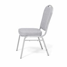 Stuhl mit silbernem Rahmen und hellgrauem Bezug, HALLSEAT MX SMOOTH SR/LIGHT GY