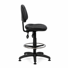 Industriestuhl mit Fußring und auf Gleitern, COMFORT PLUS/FIX