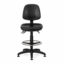 Industriestuhl mit Fußring und auf Gleitern, COMFORT PLUS/FIX