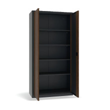 Büroschrank mit Holzfurnier an den Türen, DOCUCAB WOOD M 1990/1000/435 7016/TEK