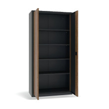 Büroschrank mit Holzfurnier an den Türen, DOCUCAB WOOD M 1990/1000/435 7016/WALNUT