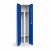 2-türiger Garderobenschrank mit mittiger Öffnung, blau, 1800/500/500 mm