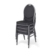 Stuhl mit anthrazitfarbenem Rahmen und schwarzem Bezug, HALLSEAT MX ROUND ATBK
