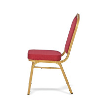 Stuhl mit goldenem Rahmen und rotem Bezug, HALLSEAT MX STRONG GD/RD