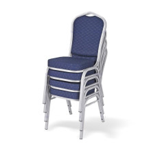 Stuhl mit silbernem Gestell und blauem Bezug, HALLSEAT MX STRONG SR/BE