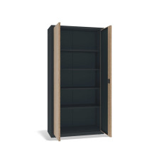 Büroschrank mit Holzfurnier an den Türen, DOCUCAB WOOD M 1990/1000/435 7016/OAK