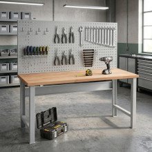 Perfo-Panel für Werkbänke mit einer Breite von 1500 mm, MODULBENCH GE PERFO 1500 SET 7035