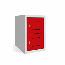 1+1-türiger Schuhschrank mit einer Fachbreite von 300 mm - RAL 3020