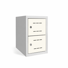1+1-türiger Schuhschrank mit einer Fachbreite von 300 mm - RAL 9010