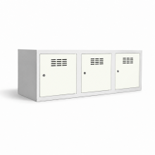 3-türiger Schuhschrank mit einer Fachbreite von 400 mm - RAL 9010