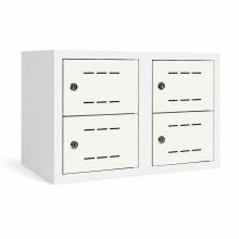 2+2-türiger Schuhschrank mit Fachbreite 300 mm - RAL 9010