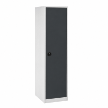 Büro-Aktenschrank, 4 Fachböden, eintürig - RAL 7016