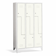 6-türiger Umkleidespind mit Z-Türen - RAL 9010