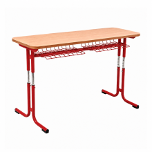 Schulbank, höhenverstellbar, 2-sitzig - RAL 3000