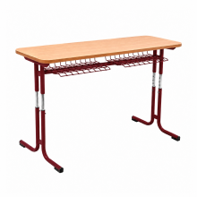 Schulbank, höhenverstellbar, 2-sitzig - RAL 3003