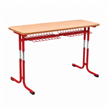Schulbank, höhenverstellbar, 2-sitzig - RAL 3020