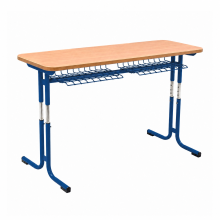 Schulbank, höhenverstellbar, 2-sitzig - RAL 5010