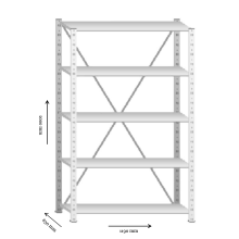 SRACK 2000/1190/630 5 ZN | Fachbodenregal Grundmodul