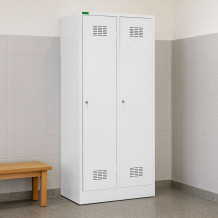 2-türiger Garderobenschrank mit Trennwand, LOCKER H 2 BW, Beispielfoto