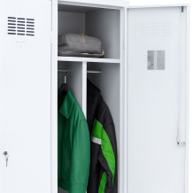 3-türiger Garderobenschrank mit Trennwand, LOCKER H 3 BW