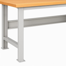 Werkbank mit 3 Hängeschubladen und Schrank, mit festen Standbeinen, 2000 mm