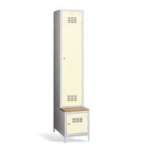 1+1-türiger Garderobenschrank mit Trennwand, integrierter Sitzbank und Schuhschrank, COMFORT H 1 BW