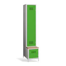 1+1-türiger Garderobenschrank mit Trennwand, integrierter Sitzbank und Schuhschrank, COMFORT H 1 BW