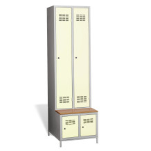 2+2-türiger Garderobenschrank mit integrierter Sitzbank und Schuhschränken, COMFORT H 2