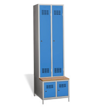 2+2-türiger Garderobenschrank mit integrierter Sitzbank und Schuhschränken, COMFORT H 2