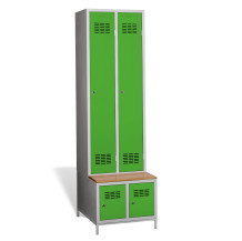 2+2-türiger Garderobenschrank mit integrierter Sitzbank und Schuhschränken, COMFORT H 2