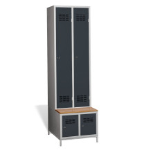 2+2-türiger Garderobenschrank mit integrierter Sitzbank und Schuhschränken, COMFORT H 2