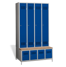 4+4-türiger Garderobenschrank mit integrierter Sitzbank und Schuhschränken, COMFORT H 4