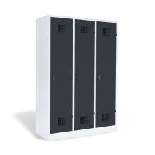 3-türiger Garderobenschrank mit Trennwand, LOCKER M 3 BW