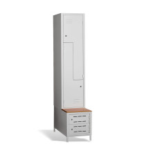 2+2-türiger Garderobenschrank mit Z-Türen, integrierter Sitzbank und Schuhschränken, COMFORT H Z2 400