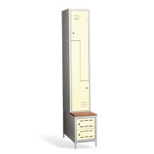 2+2-türiger Garderobenschrank mit Z-Türen, integrierter Sitzbank und Schuhschränken, COMFORT H Z2 300