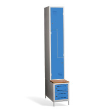 2+2-türiger Garderobenschrank mit Z-Türen, integrierter Sitzbank und Schuhschränken, COMFORT H Z2 300