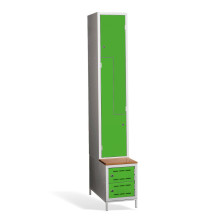 2+2-türiger Garderobenschrank mit Z-Türen, integrierter Sitzbank und Schuhschränken, COMFORT H Z2 300