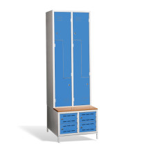 4+4-türiger Garderobenschrank mit Z-Türen, integrierter Sitzbank und Schuhschränken, COMFORT H Z4 300