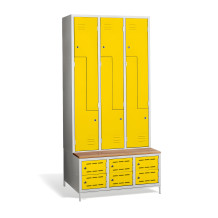 6 + 6-türiger Kleiderschrank mit eingebauter Sitzbank und Schuhschränken, COMFORT H Z6 300