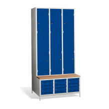 6 + 6-türiger Kleiderschrank mit eingebauter Sitzbank und Schuhschränken, COMFORT H Z6 300
