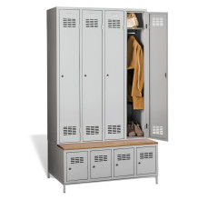4+4-türiger Garderobenschrank mit integrierter Sitzbank und Schuhschränken, COMFORT H 4, Beispielfoto
