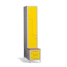 2+2-türiger Garderobenschrank mit Z-Türen, integrierter Sitzbank und Schuhschränken, COMFORT H Z2 400