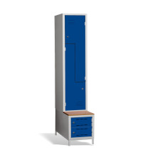 2+2-türiger Garderobenschrank mit Z-Türen, integrierter Sitzbank und Schuhschränken, COMFORT H Z2 400
