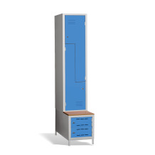 2+2-türiger Garderobenschrank mit Z-Türen, integrierter Sitzbank und Schuhschränken, COMFORT H Z2 400