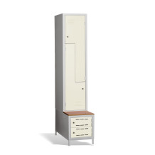 2+2-türiger Garderobenschrank mit Z-Türen, integrierter Sitzbank und Schuhschränken, COMFORT H Z2 400