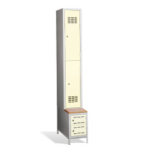 2+2-türiger Garderobenschrank mit kurzen Türen, integrierter Sitzbank und Schuhschränken, COMFORT H 1/2