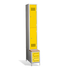 2+2-türiger Garderobenschrank mit kurzen Türen, integrierter Sitzbank und Schuhschränken, COMFORT H 1/2