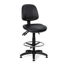 Industriestuhl mit Fußring und auf Gleitern, COMFORT PLUS/FIX