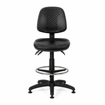 Industriestuhl mit Fußring und auf Gleitern, COMFORT PLUS/FIX