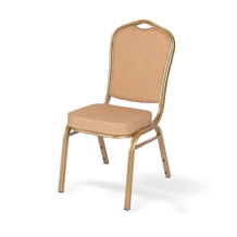 Stühle mit altgoldenem Gestell und Bezug in Karamellfarbe, HALLSEAT MX STRONG OGD/BN